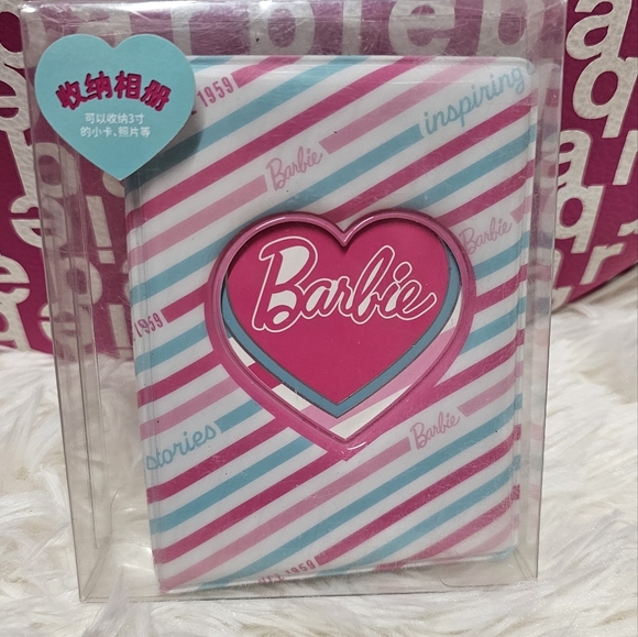 Barbie Mini Photo Book Cute Photo Album Card Holder Kawaii Stripes Miniso - Picture 1 of 3